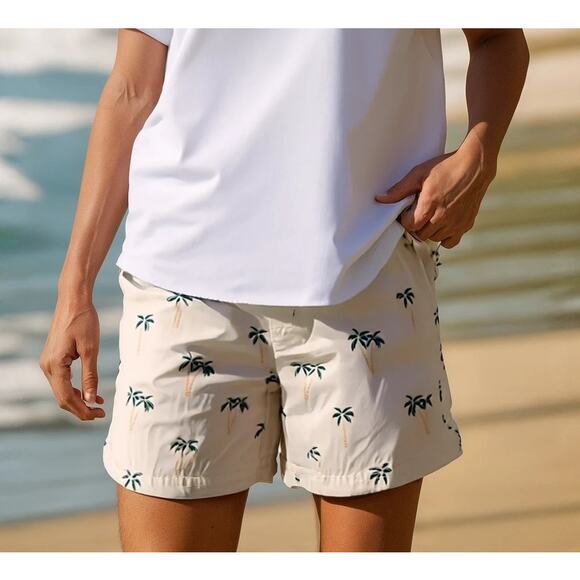 NWT Brook Brothers Boys Board Shorts Swim Trunks Palm Tree Vacation 18 - Picture 1 of 8